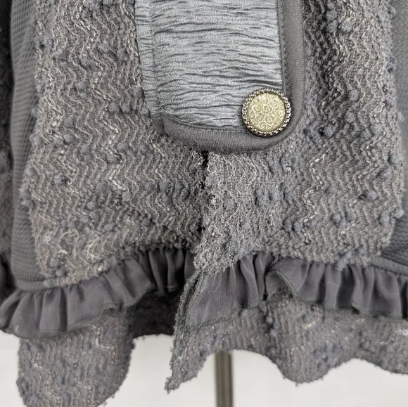Fantazia Jacket Mixed Fabric button Front Size Medium - Picture 4 of 10